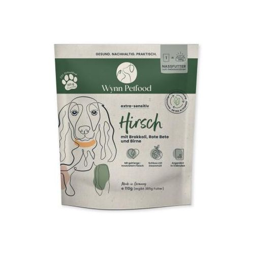 Wynn Petfood Reisetüten Nassfutter Hirsch mit Süßkartoffel