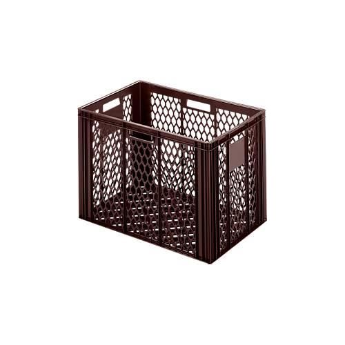 Euro Box Bäcker- und Cateringkasten (Gläserkasten), lebensmittelecht, Inhalt 75 L, durchbrochene Version, braun