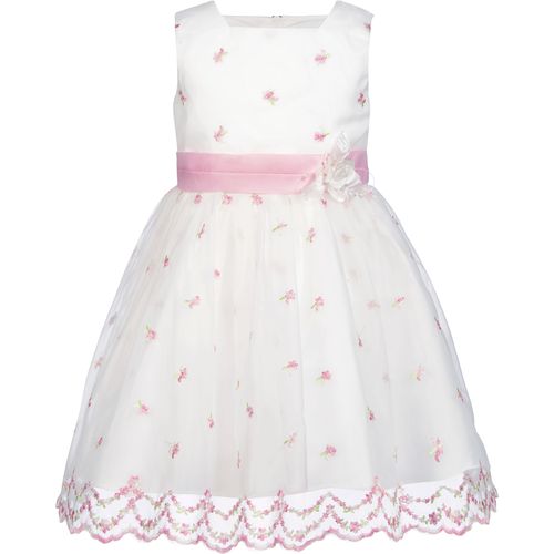 Taufkleid HAPPY GIRLS, Mädchen, Gr. 110, N-Gr, rosa (rose), Web, Tüll, Obermaterial: 100% Polyester, bestickt, geblümt, festlich, ca. Mitte Wade, eckiger Ausschnitt, ohne Ärmel, Kleider, mit wunderschönem, allover-besticktem Tüll