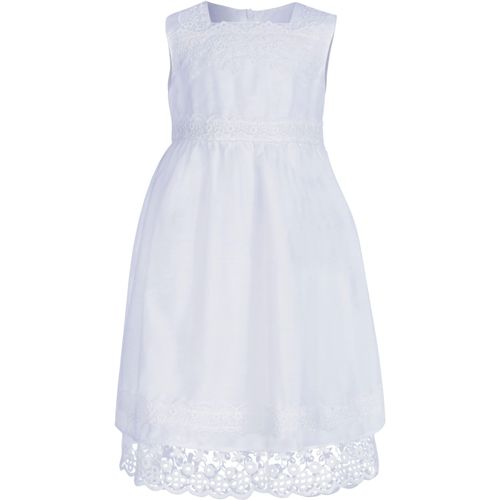 Taufkleid HAPPY GIRLS, Mädchen, Gr. 104, N-Gr, weiß, Web, Spitze, Obermaterial: 40% Baumwolle, 30% Polyamid, 30% Polyester, festlich, lang, eckiger Ausschnitt, ohne Ärmel, Kleider
