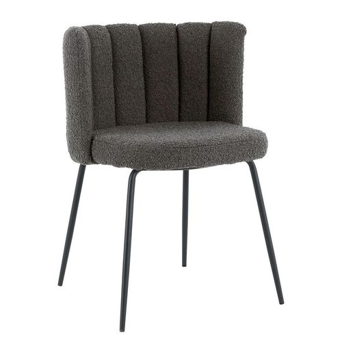 Stuhl , Grau , Metall, Textil , Rundrohr , 53x77x53 cm , Esszimmer, Stühle, Esszimmerstühle, Vierfußstühle