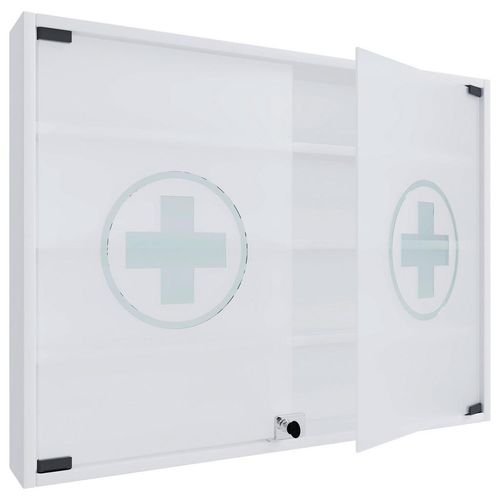 Mid.you Medizinschrank , Weiß , Holzwerkstoff , 3 Fächer , 80x60x10 cm , Badezimmer, Badezimmerschränke, Medizinschränke