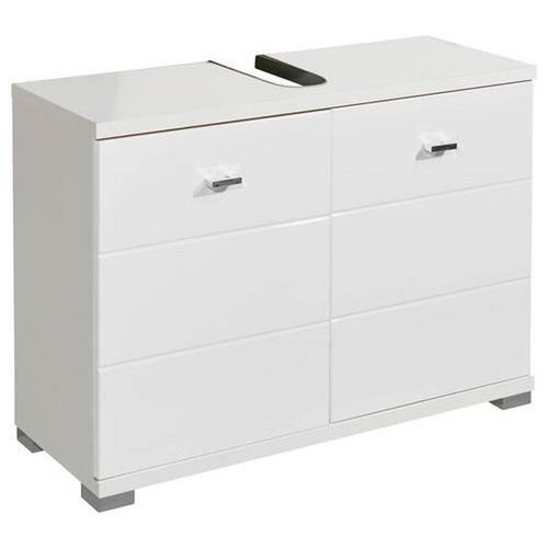 Livetastic Waschbeckenunterschrank , Weiß , Holzwerkstoff , 1 Fächer , 80x57x31 cm , Made in EU , stehend , Badezimmer, Badezimmerschränke,
