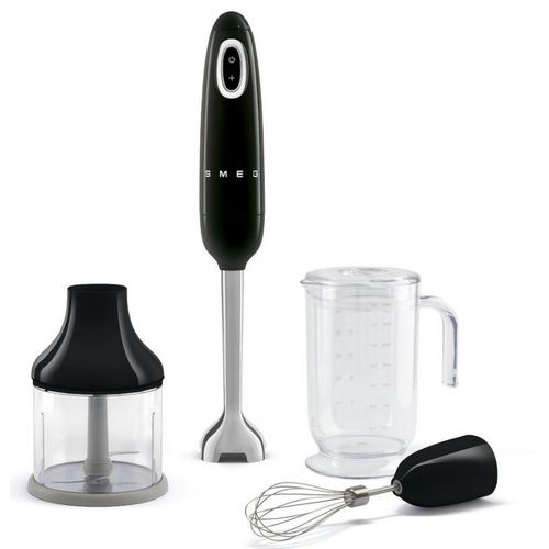 Smeg Stabmixer 50´s Style , Schwarz , Metall , 6.5x41.4x6.5 cm , Küchengeräte, Mixer