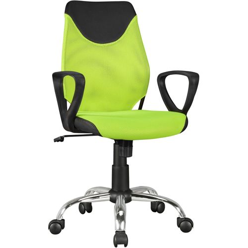 Kinder-Schreibtischstuhl TERNI Schwarz Limette für Kinder ab 6 mit Lehne | Kinder-Drehstuhl Kinder-Bürostuhl ergonomisch | Jugendstuhl höhenverstellbar