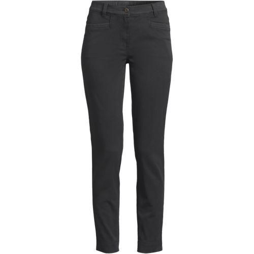Slim Fit 7/8-Chinos Mid Waist, Damen,  Schwarz, Baumwolle/Lyocell (Viskose)/Baumwoll-Mischung, by Lands' End