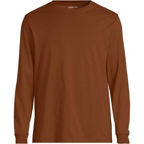 Super-T Langarm-Shirt, Classic Fit, Herren,  Orange, Baumwolle, by Lands' End