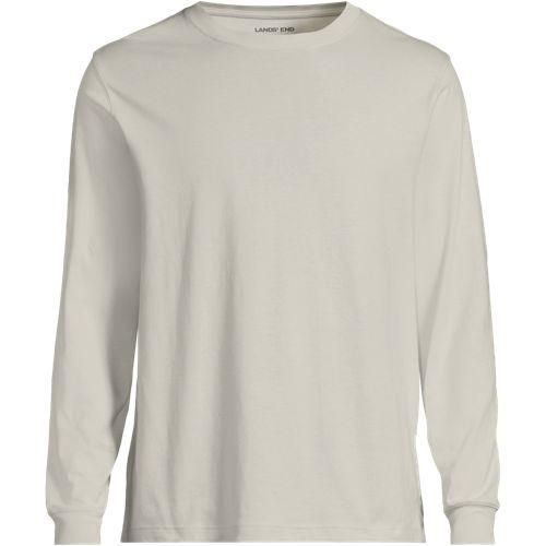 Super-T Langarm-Shirt, Classic Fit, Herren,  Beige, Baumwolle, by Lands' End