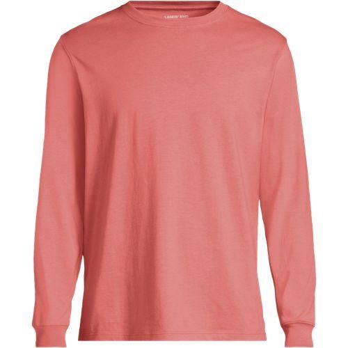 Super-T Langarm-Shirt, Classic Fit, Herren,  Orange, Baumwolle, by Lands' End