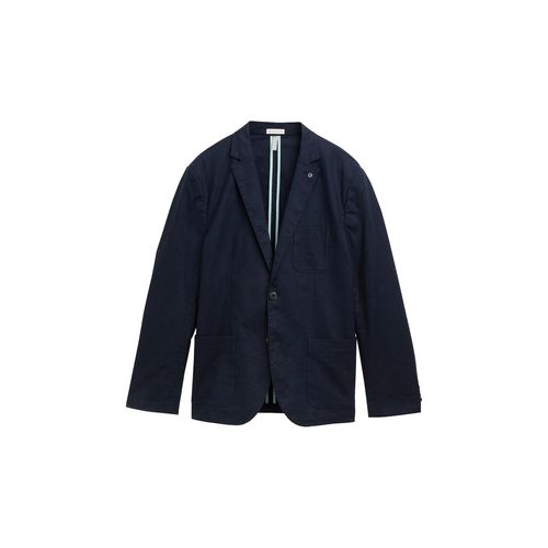 TOM TAILOR Herren Sakko mit Leinenanteil, blau, Uni, Gr. 48