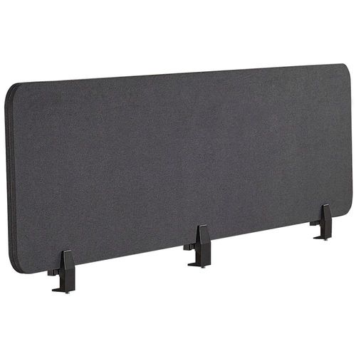 BELIANI Schreibtisch Trennwand Dunkelgrau Stoff PET Kunststoff 180 x 40 cm zum Aufstellen Klemmen Schallschutz Sichtschutz Pinnwand Büro Home Office