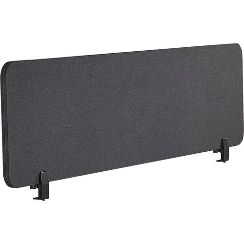 BELIANI Schreibtisch Trennwand Dunkelgrau Stoff PET Kunststoff 160 x 40 cm zum Aufstellen Klemmen Schallschutz Sichtschutz Pinnwand Büro Home Office