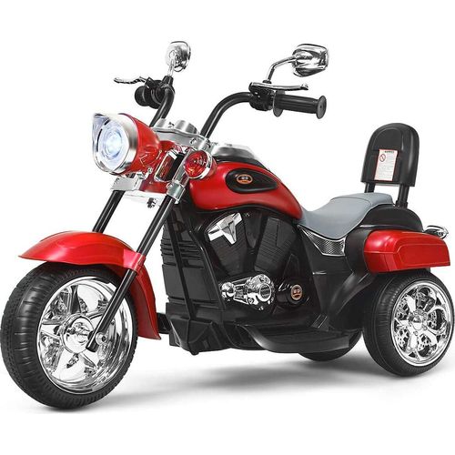 COSTWAY 6V Elektro Motorrad mit verstellbaren Scheinwerfer Sound & Hupe Kindermotorrad für Kinder ab 3 Jahren Rot