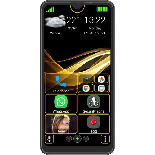 Bea-fon M6s plus schwarz, Seniorenhandy, Touch, Android 10, SOS-Taste
