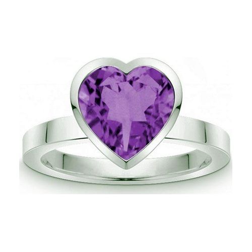 Quinn - Silberring mit Amethyst in Herzform - 021187633 - Weite 56