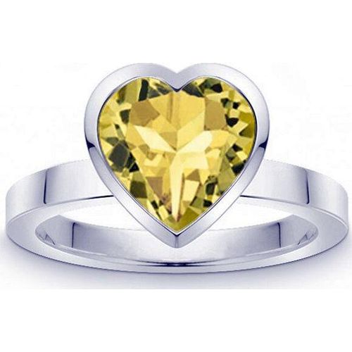 Quinn - Silberring mit Lemonquarz in Herzform - 021187648 - Weite 56