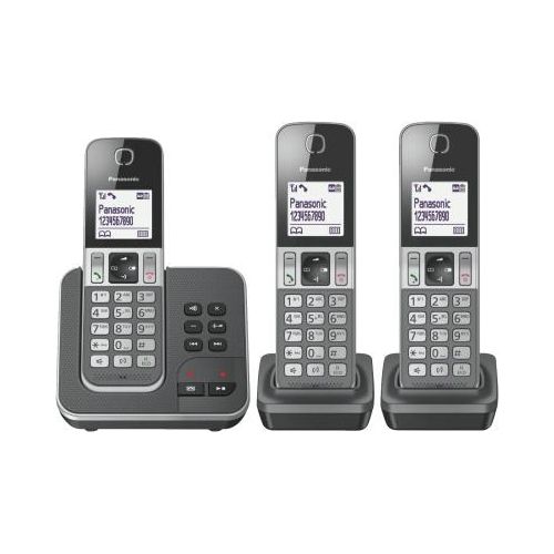 Panasonic KX-TGD323, DECT-Telefon, Kabelloses Mobilteil, 120 Eintragungen, Anrufer-Identifikation, Schwarz