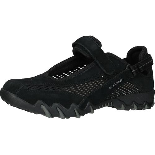 Allrounder By Mephisto Niro Leder/Textil, Schwarz Damen Ballerina Wechselfußbett - Damenschuhe Slipper / Trotteur, Schwarz, leder/textil (mesh)