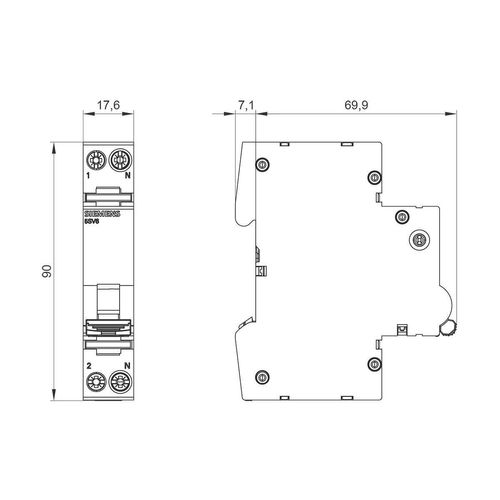 Siemens 5SV60166KK13 Brandschutzschalter 2polig 13 A 0.03 A 230 V (5SV60166KK13)