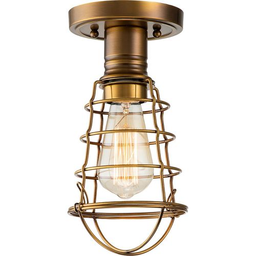 Deckenleuchte Mixon E27 40W Stahl Messing verwittert H:27.1cm Ø14.5cm dimmbar