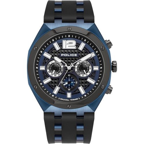 Police Herrenuhr Silikonarmband blau PL15995JSBLU.03P