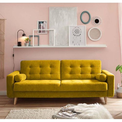 Fjord Schlafsofa 222x90 cm Gelb (Senf)