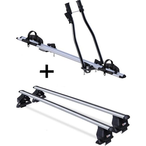 Fahrradträger SAGITTAR + Dachträger Menabo Tema kompatibel mit Peugeot 107 (5Türer) 2005-2014