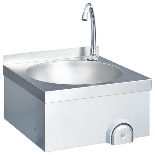vidaXL Handwaschbecken mit Wasserhahn und Seifenspender Edelstahl