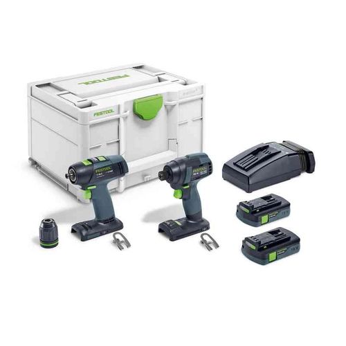 Festool Schrauber- und Bohrer-Set TID 18 C 3,1-Set T18 576492
