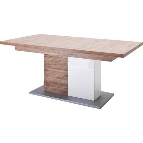 Esstisch Luzern | ausziehbar | 180(230)x100 | weiß Hochglanz / Sterling Oak
