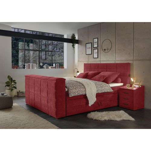 Denver Boxspringbett 180x200cm Berry inkl. Bettkasten & motorisierte TV-Halterung, Ausführung:Variante 1