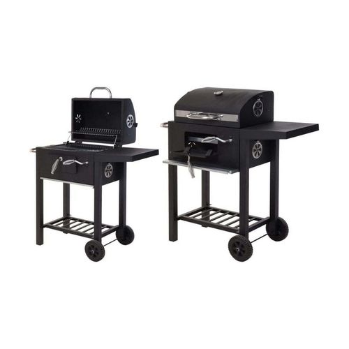 ProGarden Luxus-Holzkohlegrill Mattschwarz