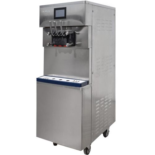 Gino Gelati Softeismaschine Padova für Eis & Frozen Yogurt – 45L/Stunde, 2 Sorten + Mix, 220V, Touchdisplay, Luftkühlung