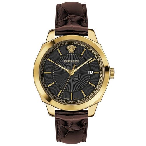 Versace VEV900319 Icon Classic gold braun Leder Armband Uhr Herren NEU