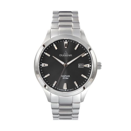 Dugena Herren-Armbanduhr Tresor Master, Quarz, Edelstahl, Saphirglas, 20 bar