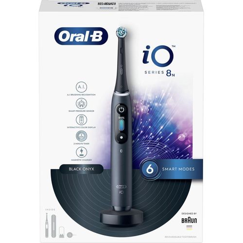 Oral-B elektrische Zahnbürste iO Serie 8N Schwarz mit Reiseetui Ladegerät