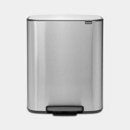 BRABANTIA Tretmülleimer Bo 2 Eimer 30+.30 L Mattstahl