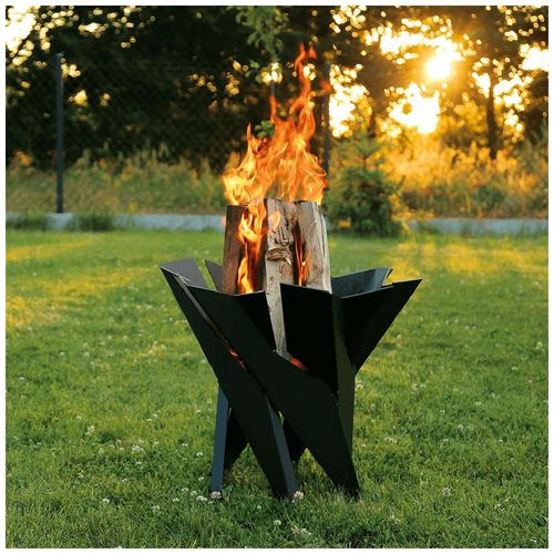 Feuerstelle Outdoor BASKET Schwarz KRATKI - ohne Werkzeug zu montieren