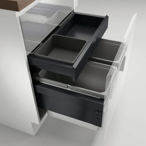 NABER 8013373 Abfallsammler 44 (2x22) Liter Cox® Base 360 S/600-2 mit Base-Board, anthrazit, H 460 mm