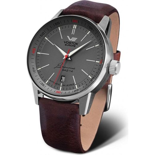 Vostok Europe - GAZ 14 - Automatik Herrenuhr Limousine mit braunem Lederarmband NH35-560A605