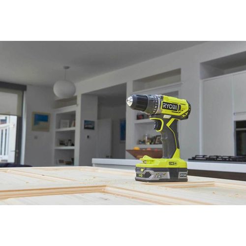 RYOBI Akku-Bohrschrauber R18DD2-202S ONE+ Akkuschrauber, Akkubohrer, Schrauber mit 40Nm Drehmoment, 18V