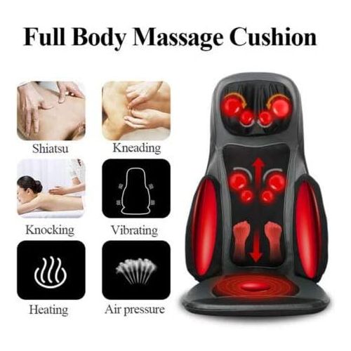 Elektrisch Massagesitzauflage Rückenmassagegerät mit Wärmefunktion 3D Massagematte Massagegerät Massagesessel mit Auto Rückenmassagematte Kissen Sitz und Hüften Kneten für Adult