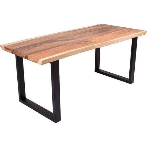 Tisch TAWAN, Suar massiv, Tischbeine Metall
