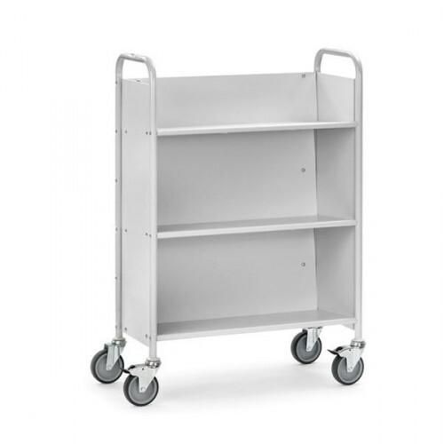fetra Bürowagen (B)855 x (T)400 mm geneigte Fachböden Speditionsversand