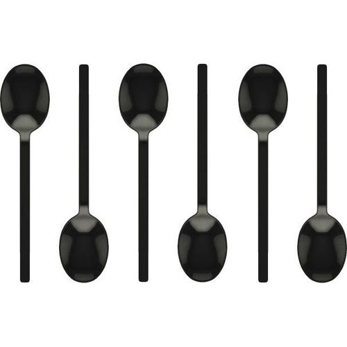 MEPRA Dessertlöffel SET 6x Löffel Edelstahl Teelöffel Kaffeelöffel Schwarz