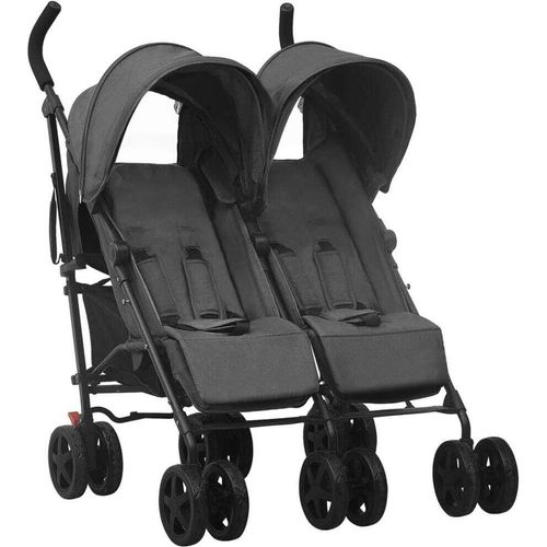 Geschwisterwagen Anthrazit Stahl , Kombikinderwagen Design 2024