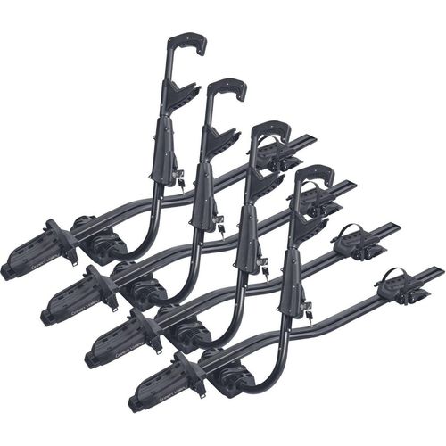 4x Dachfahrradträger Fahrradträger universeller Fahrradhalter - VDP Fast Bike - belastbar bis 20kg - Aluminium - abschließbar - Fahrrad Dachträger Fahrradschiene Fahrradträger Dach -