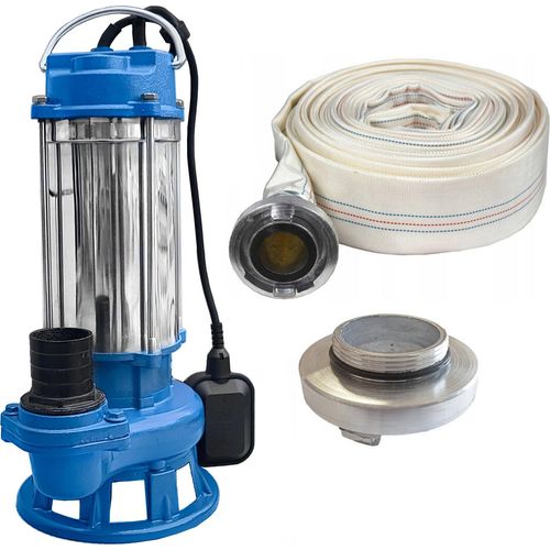 Set IBO Tauchpumpe Furiatka 2 V1500 230V mit Zerkleinerer + 20m Schlauch + 2