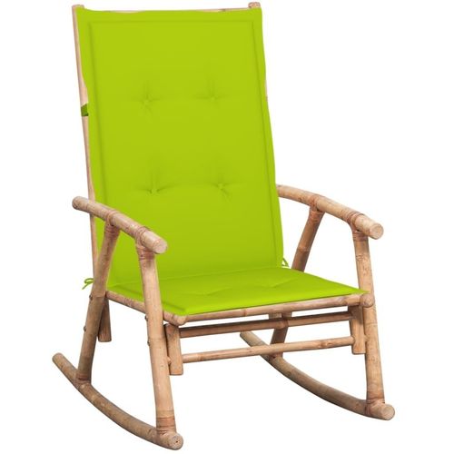 Schaukelstuhl mit Kissen Bambus