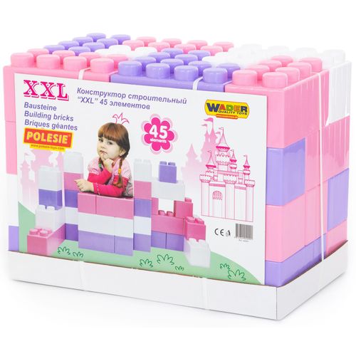 WADER Bausteine Bausteinblock XXL 45 Stück GIRLS 12M+